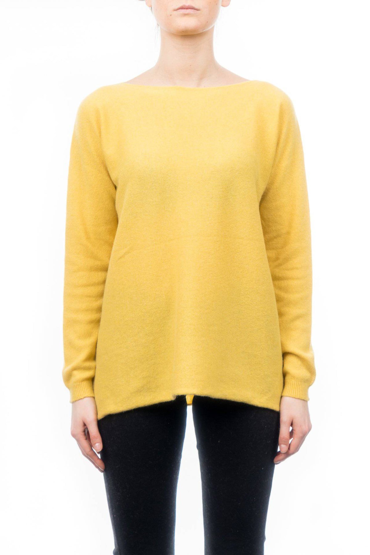 Women's 100% cashmere oversized sweater, colour Yellow | Dalle Piane Cashmere