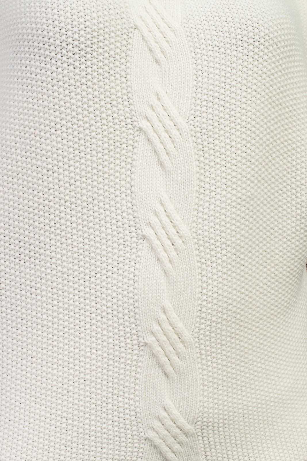 Women's cable-knit cashmere blend sweater, colour Cream, view 4 | Dalle Piane Cashmere