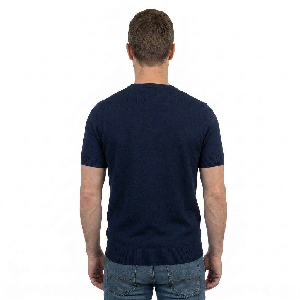 Men's 100% cotton T-shirt, colour Taupe, view 2 | Dalle Piane Cashmere