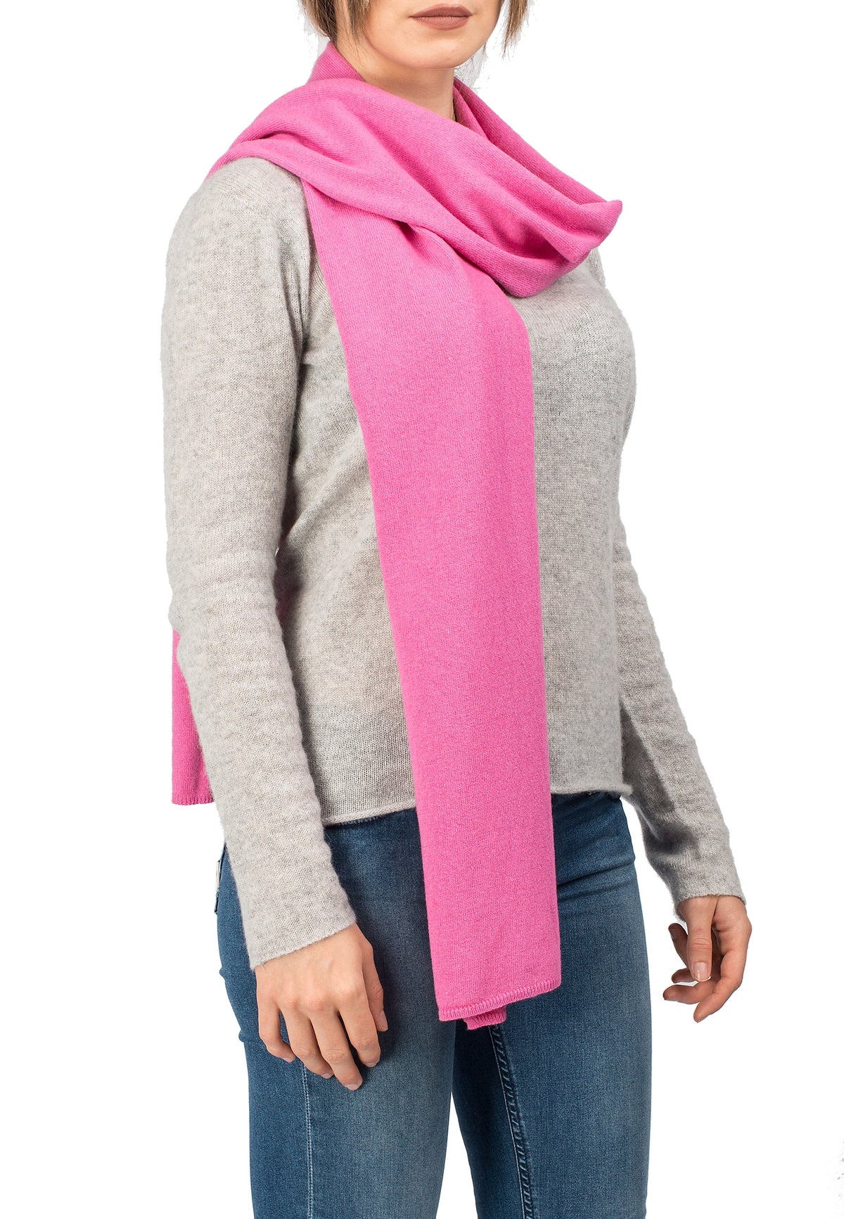 Unisex cashmere blend scarf, colour Fuchsia | Dalle Piane Cashmere