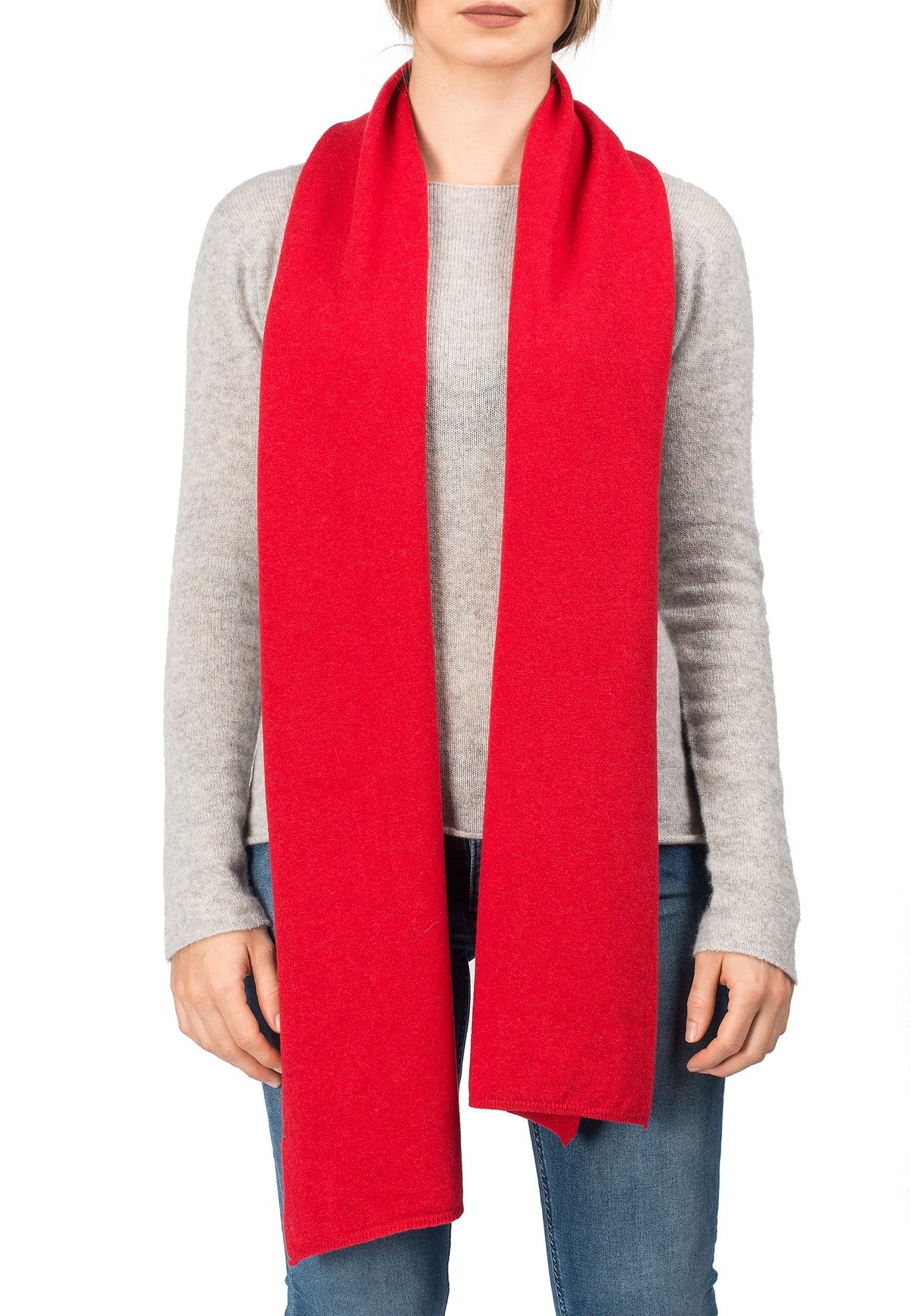 Unisex cashmere blend scarf, colour Red, view 2 | Dalle Piane Cashmere
