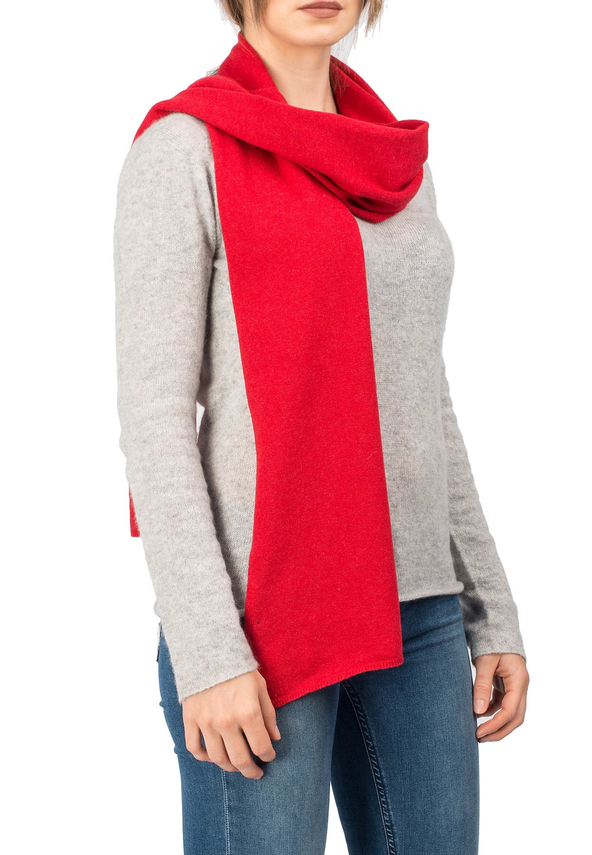 Unisex cashmere blend scarf, colour Red | Dalle Piane Cashmere