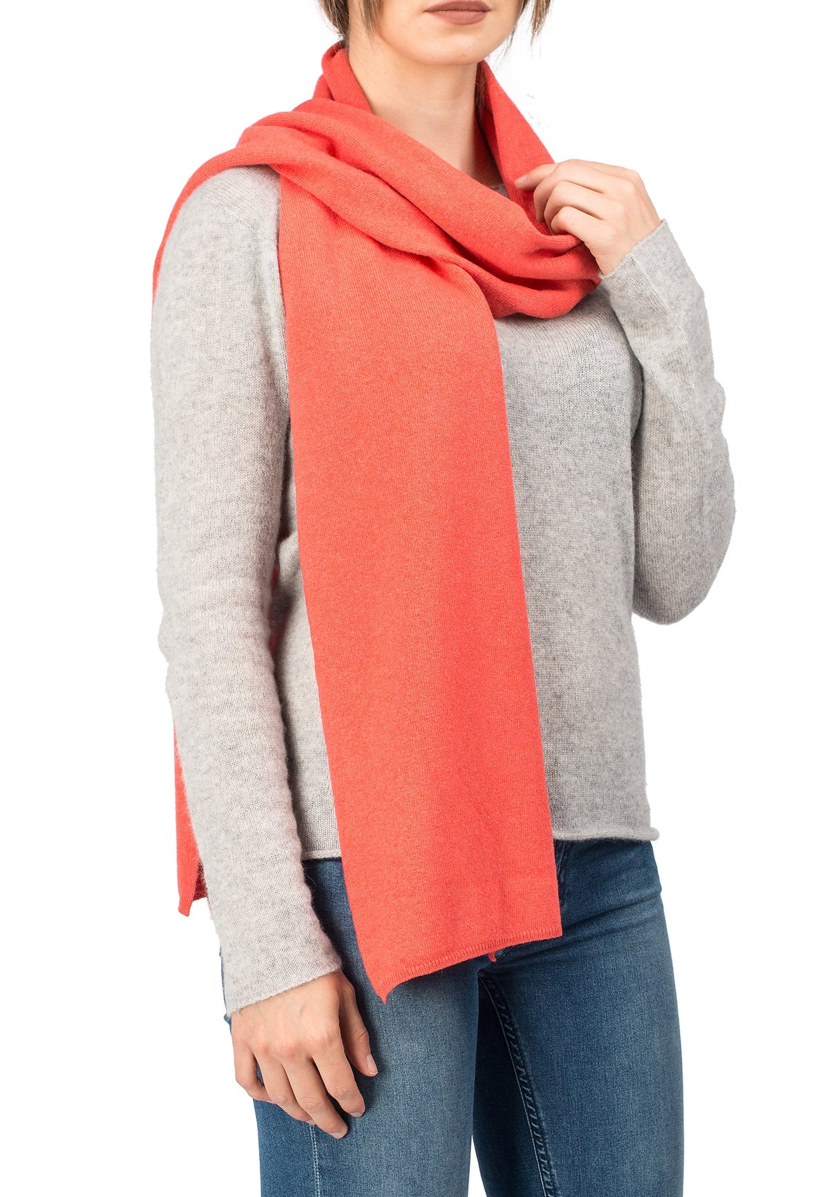 Unisex cashmere blend scarf, colour Orange | Dalle Piane Cashmere