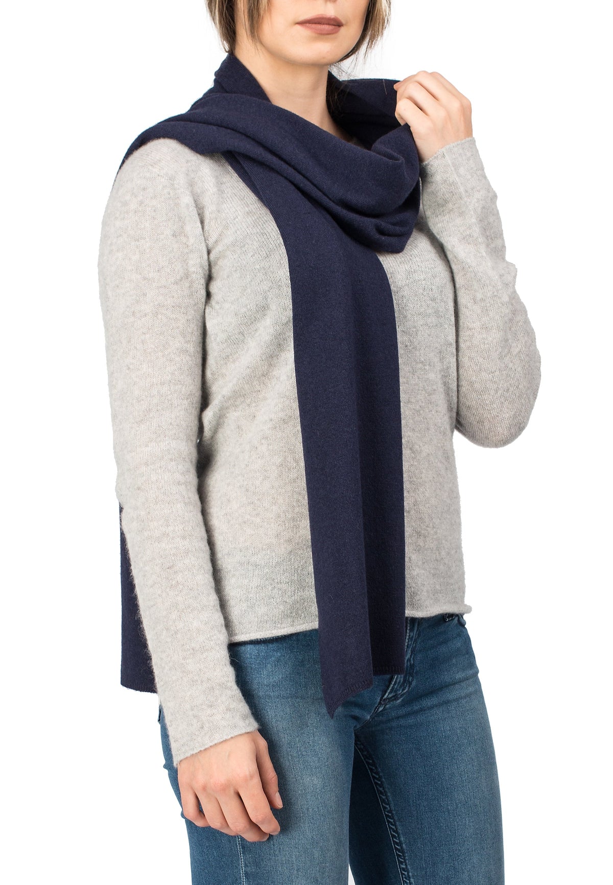 Unisex cashmere blend scarf, colour Blue | Dalle Piane Cashmere