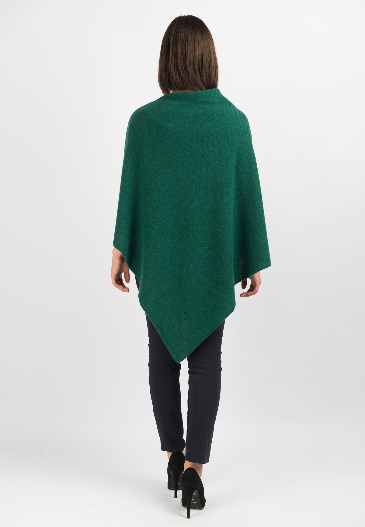 100% cashmere poncho, colour Green, view 3 | Dalle Piane Cashmere
