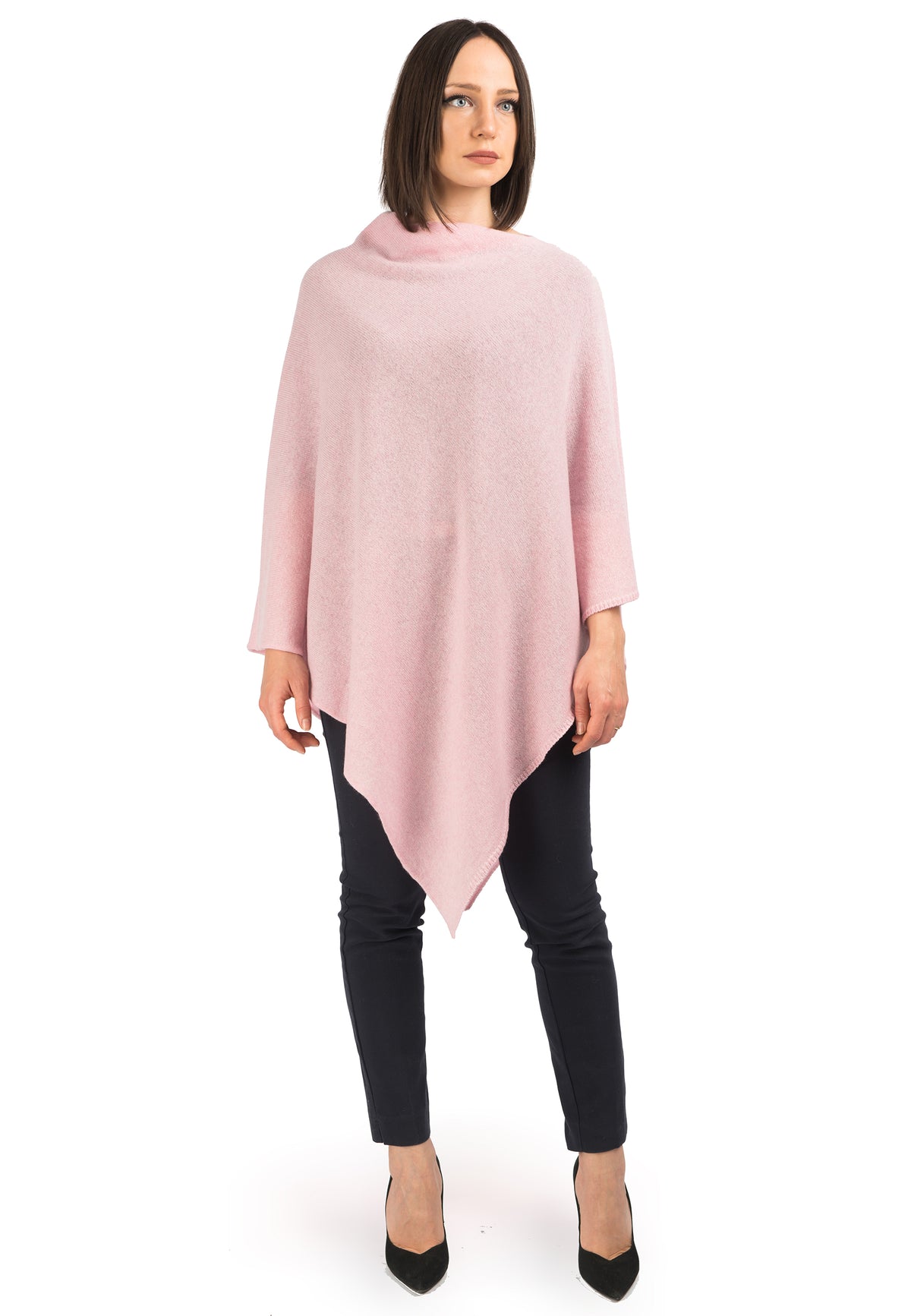 100% cashmere poncho, colour Pink | Dalle Piane Cashmere