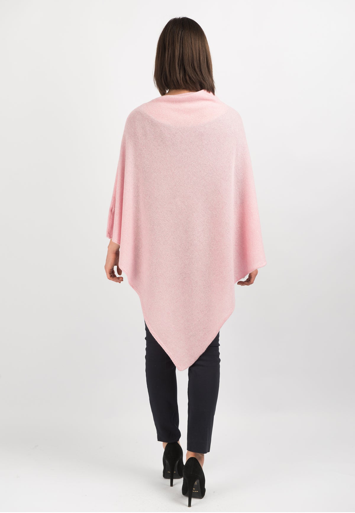 100% cashmere poncho, colour Pink, view 3 | Dalle Piane Cashmere