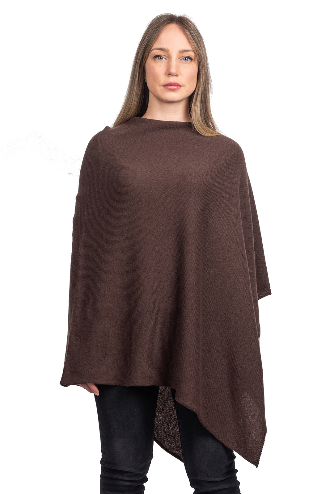 100% cashmere poncho, colour Brown | Dalle Piane Cashmere