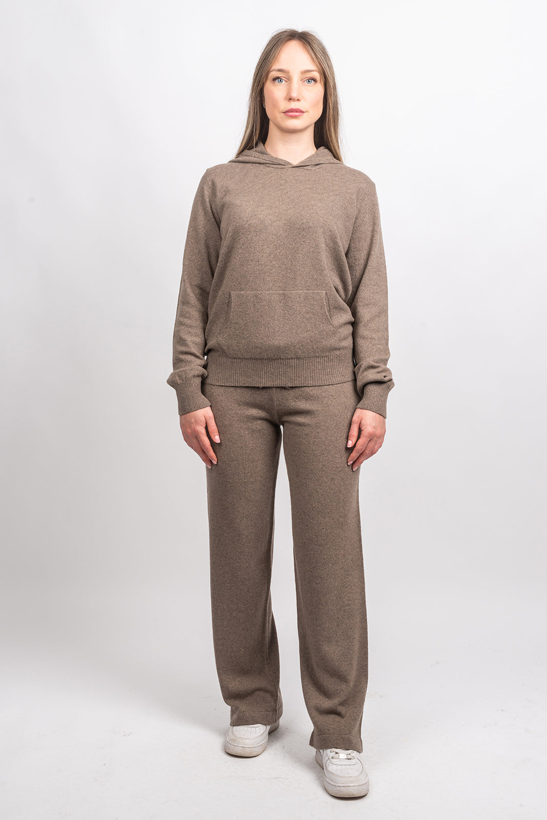 Women's cashmere blend trousers, colour Mink, view 4 | Dalle Piane Cashmere