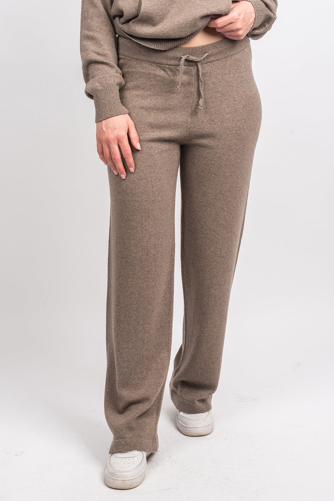 Women's cashmere blend trousers, colour Mink, view 2 | Dalle Piane Cashmere