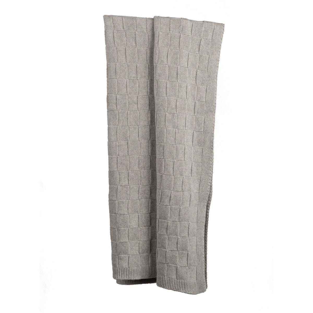 Checkerboard 100% cashmere throw, colour Grey | Dalle Piane Cashmere