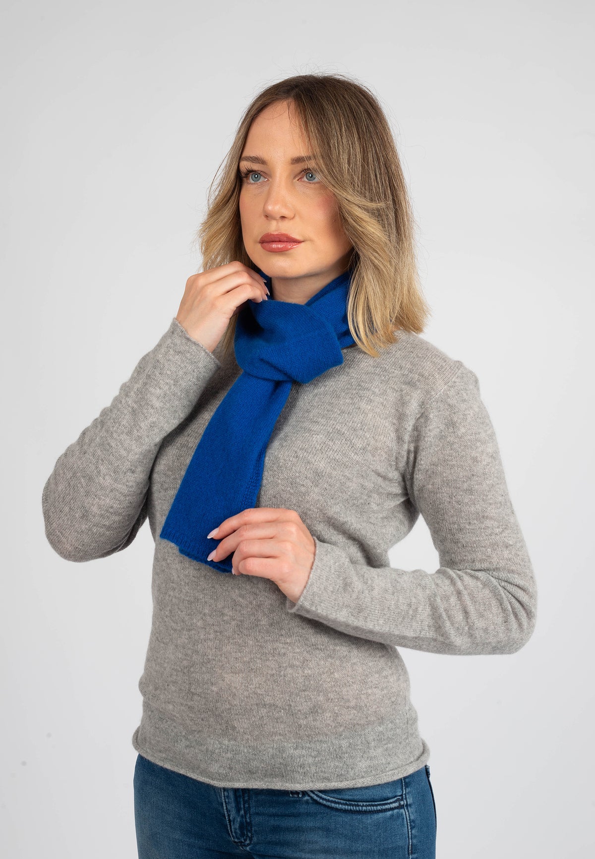 Women's 100% cashmere skinny scarf