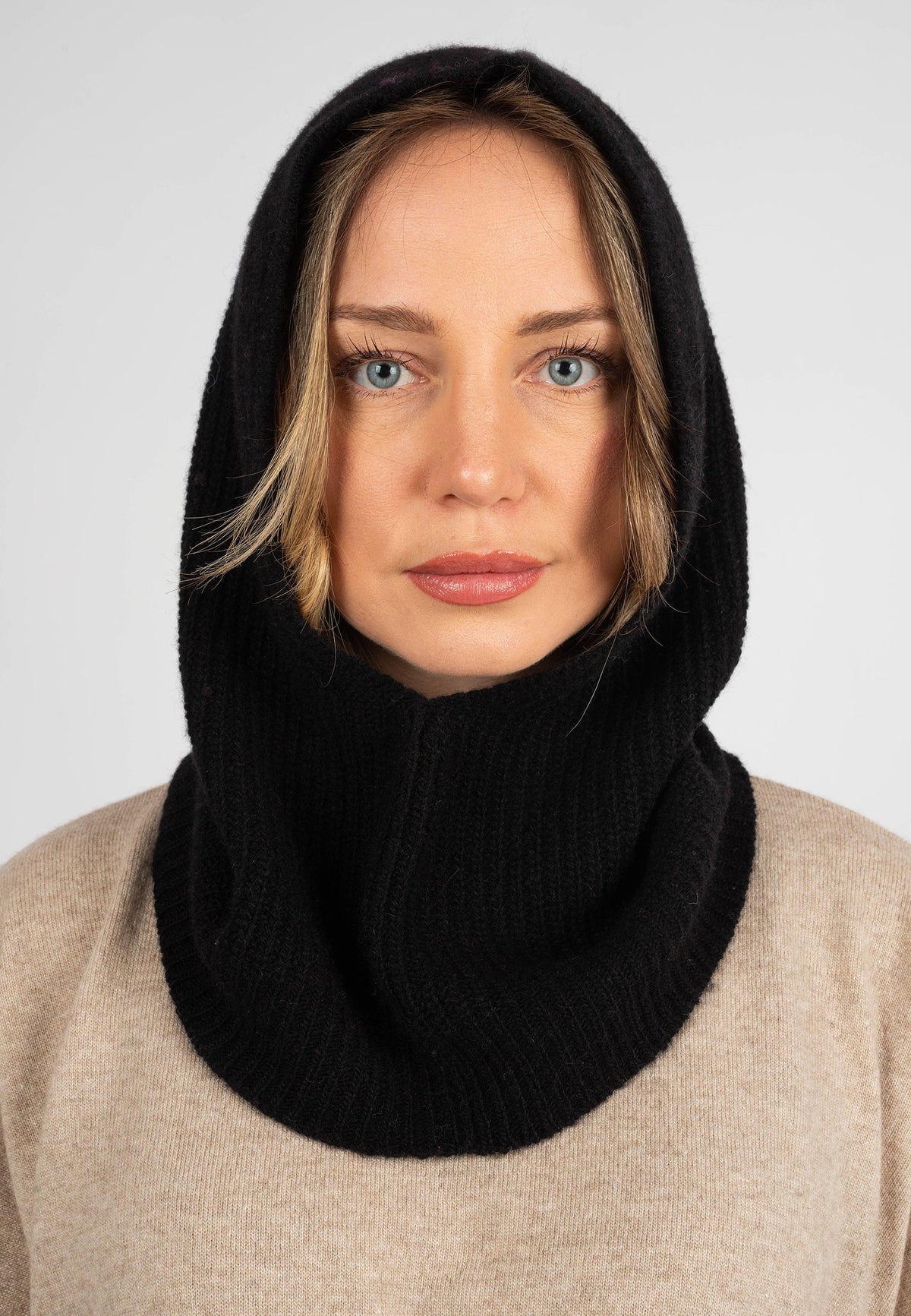 Cashmere blend balaclava, colour Black | Dalle Piane Cashmere
