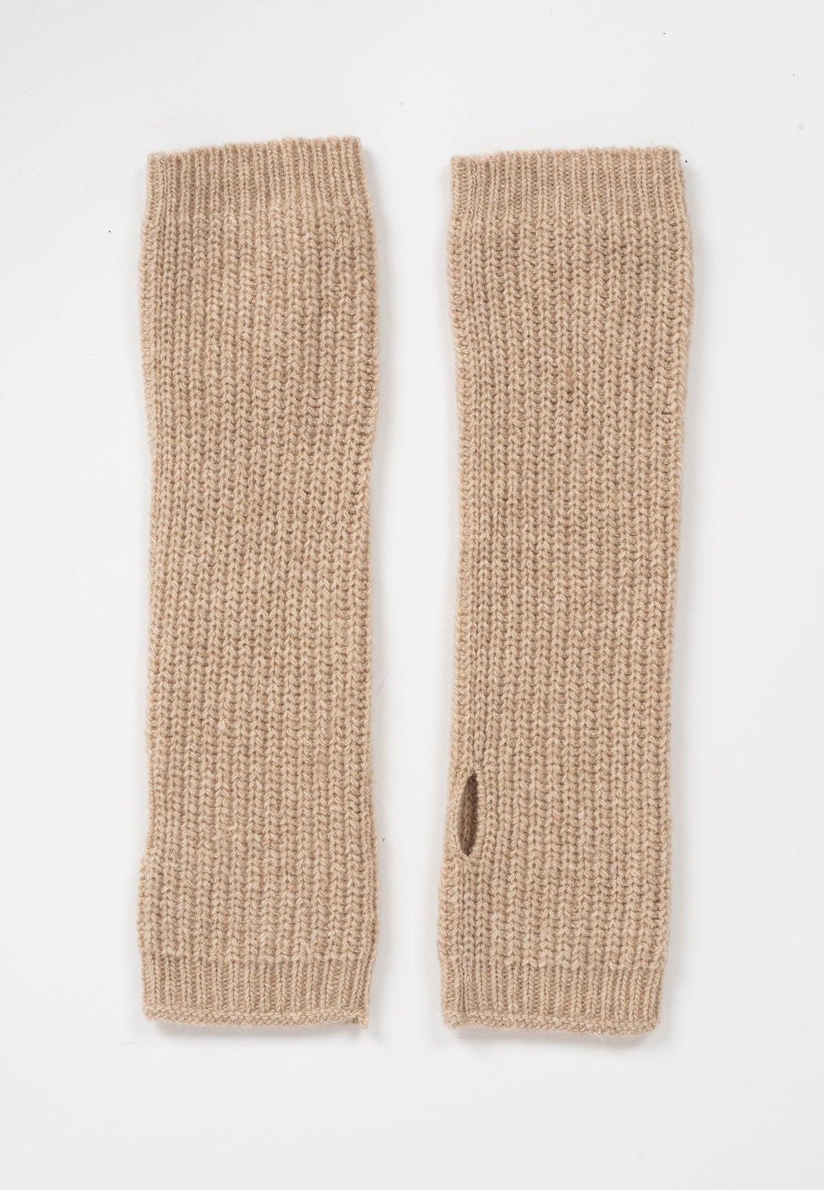 Women's cashmere blend arm warmers, colour Beige | Dalle Piane Cashmere