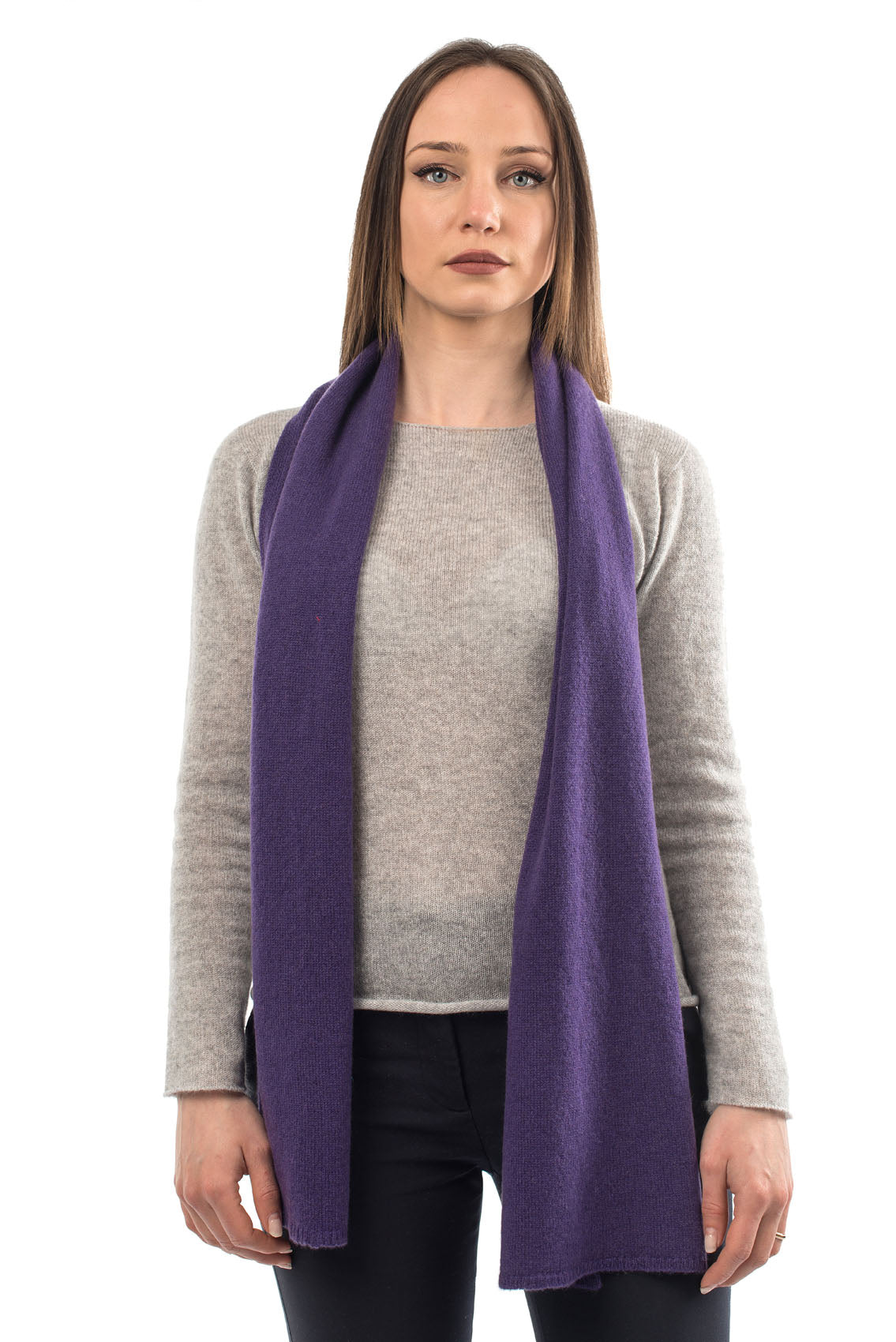 Unisex 100% cashmere scarf, colour Purple | Dalle Piane Cashmere
