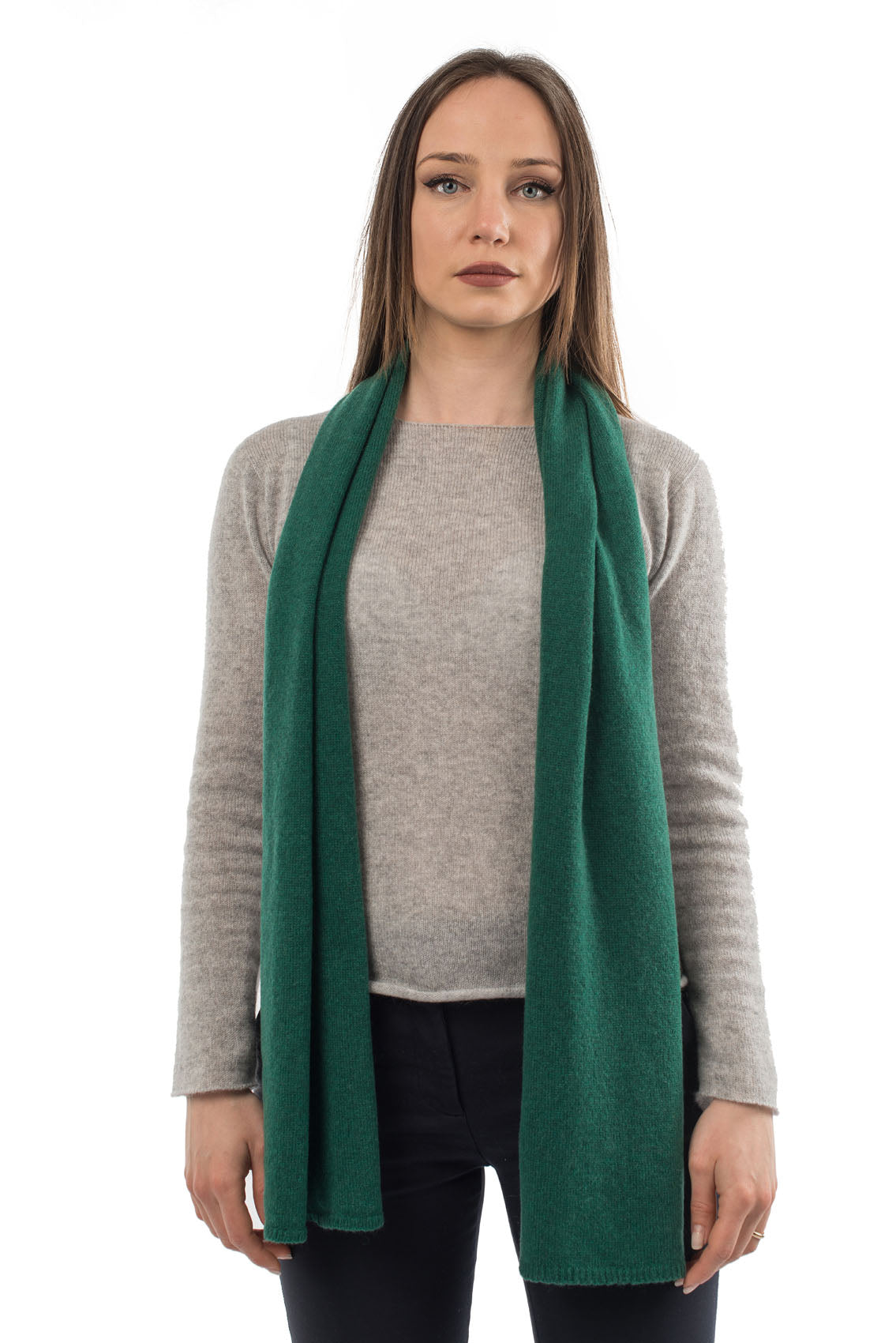 Unisex 100% cashmere scarf, colour Green | Dalle Piane Cashmere