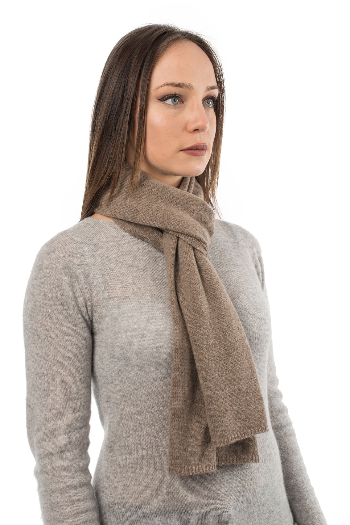 Unisex 100% cashmere scarf, colour Light Blue, view 4 | Dalle Piane Cashmere