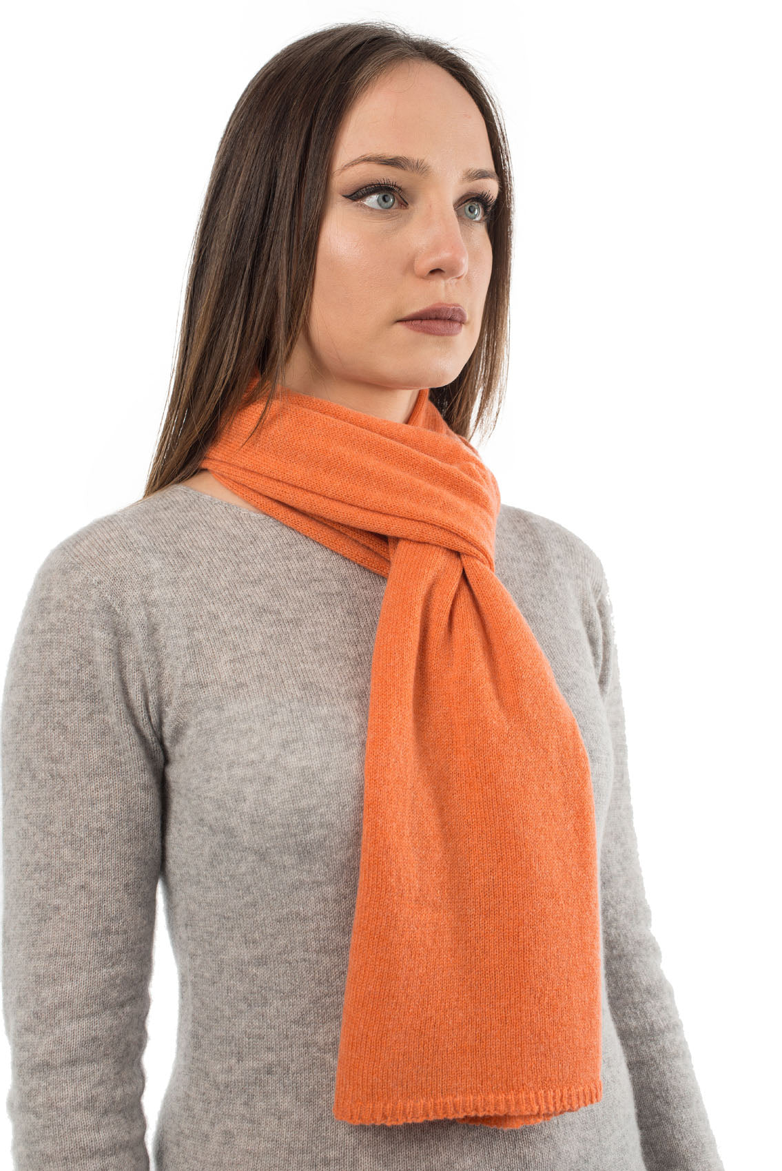 Unisex 100% cashmere scarf, colour Orange, view 2 | Dalle Piane Cashmere