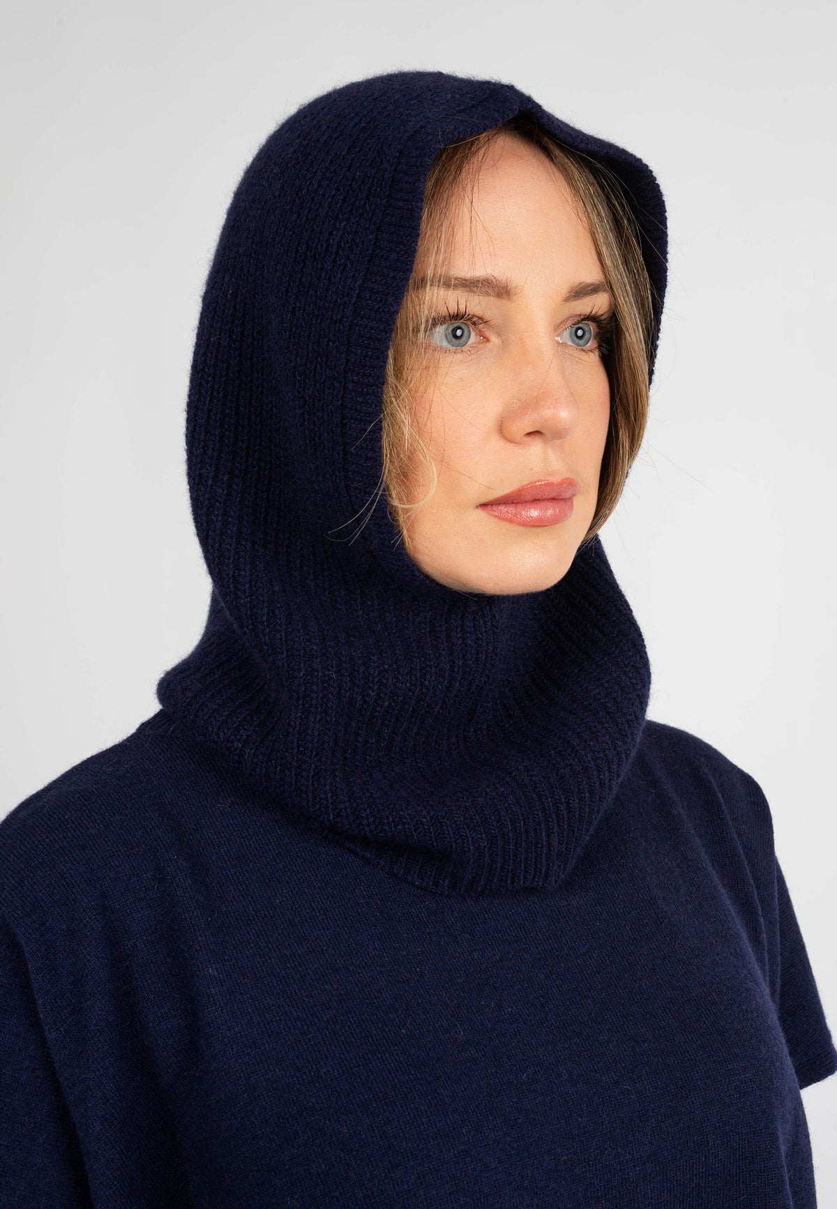 Cashmere blend balaclava, colour Blue, view 2 | Dalle Piane Cashmere