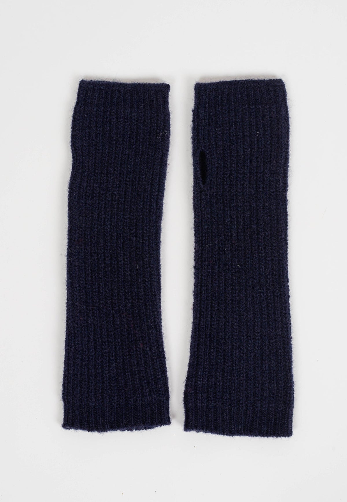 Women's cashmere blend arm warmers, colour Blue | Dalle Piane Cashmere