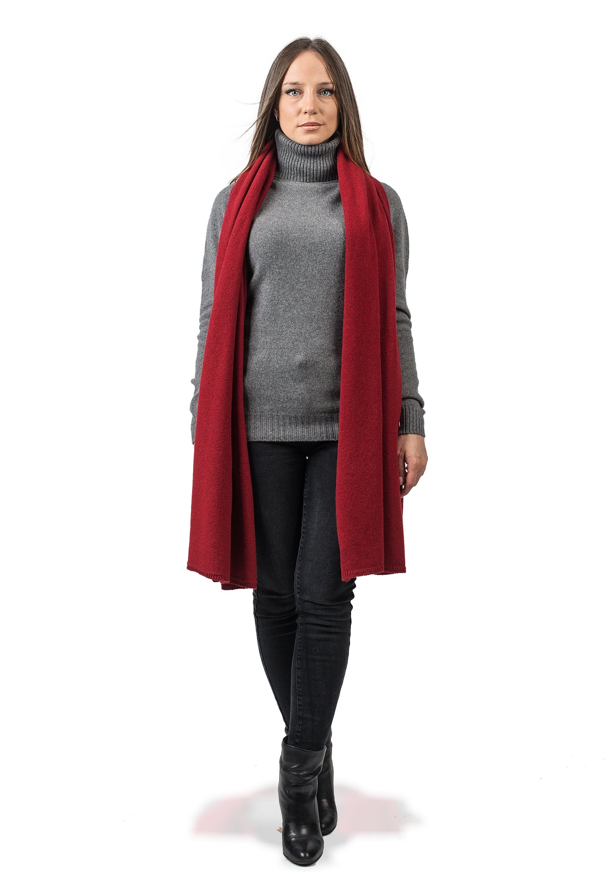 Recycled cashmere wrap, colour Red | Dalle Piane Cashmere