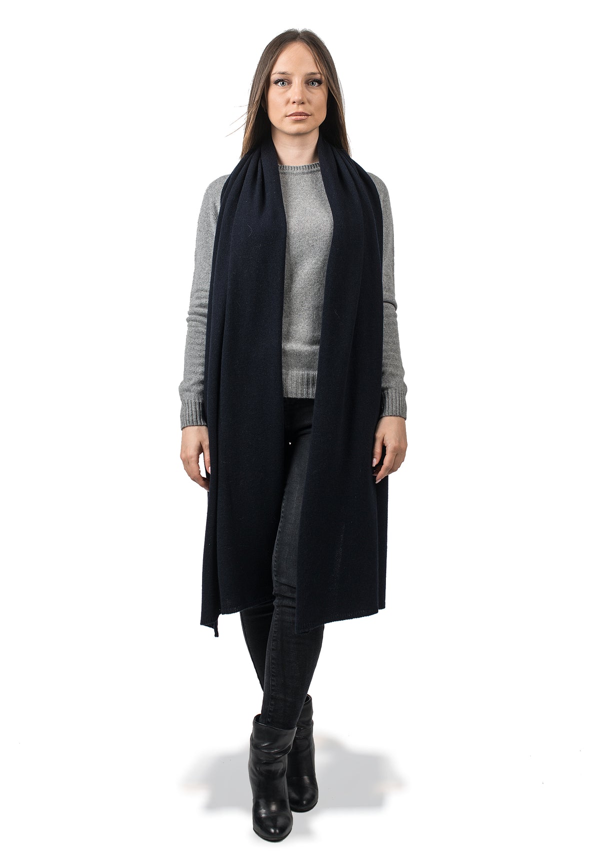 Recycled cashmere wrap, colour Blue | Dalle Piane Cashmere