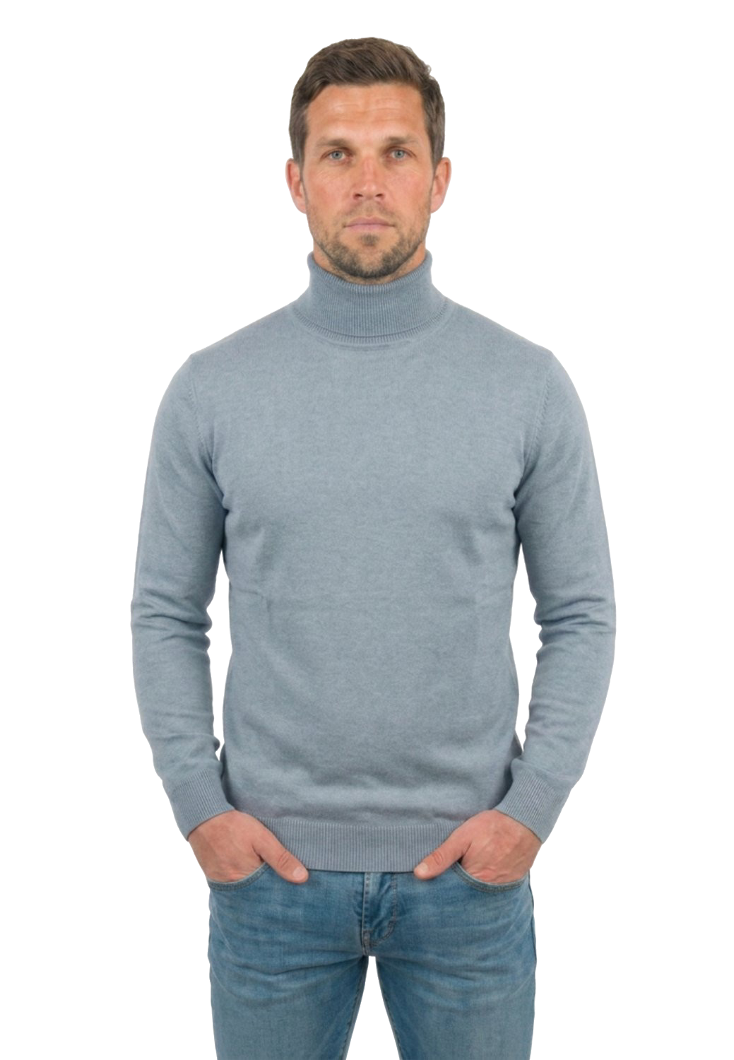 Men's 100% merino wool turtleneck, colour Grey | Dalle Piane Cashmere