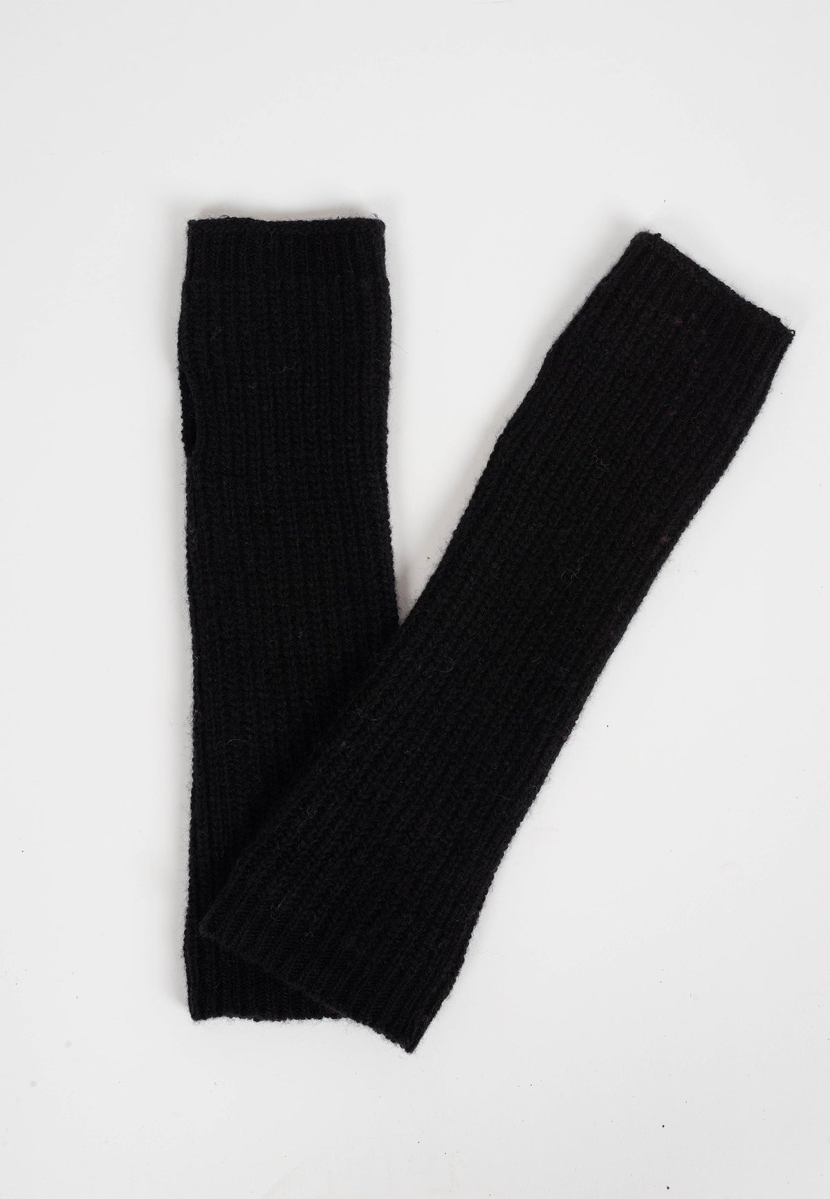 Women's cashmere blend arm warmers, colour Black, view 2 | Dalle Piane Cashmere