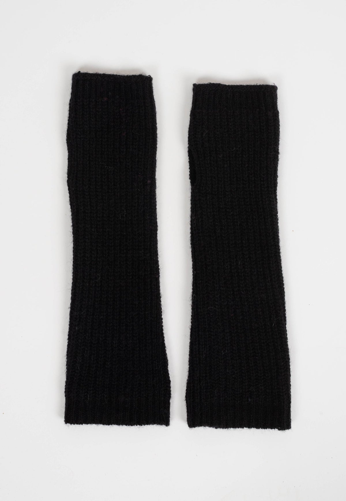 Women's cashmere blend arm warmers, colour Black | Dalle Piane Cashmere