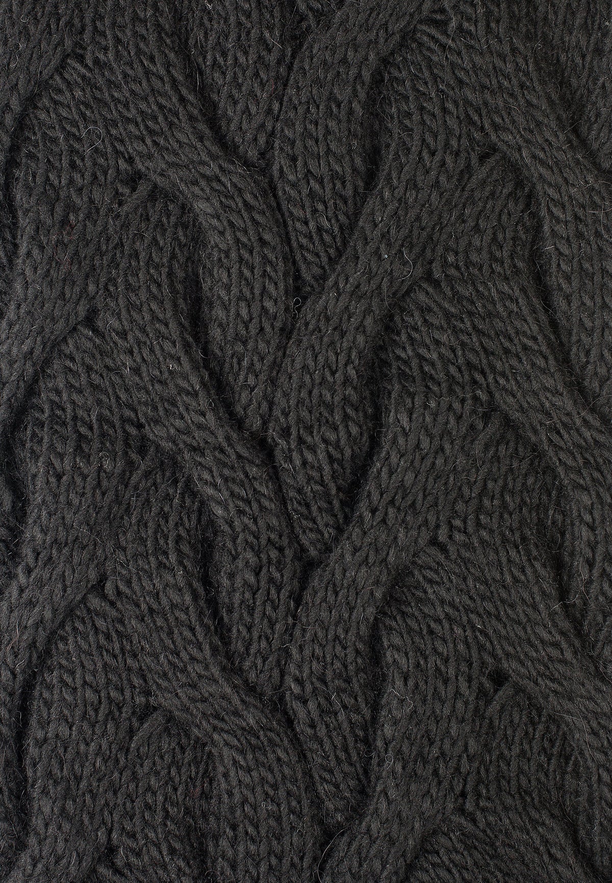 Cable-knit scarf, colour Black, view 6 | Dalle Piane Cashmere
