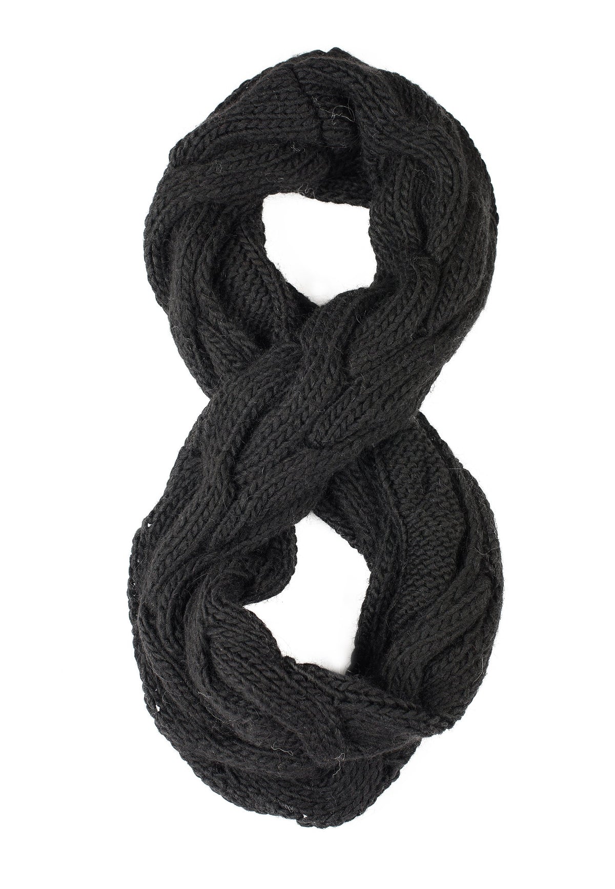Cable-knit scarf, colour Grey, view 2 | Dalle Piane Cashmere