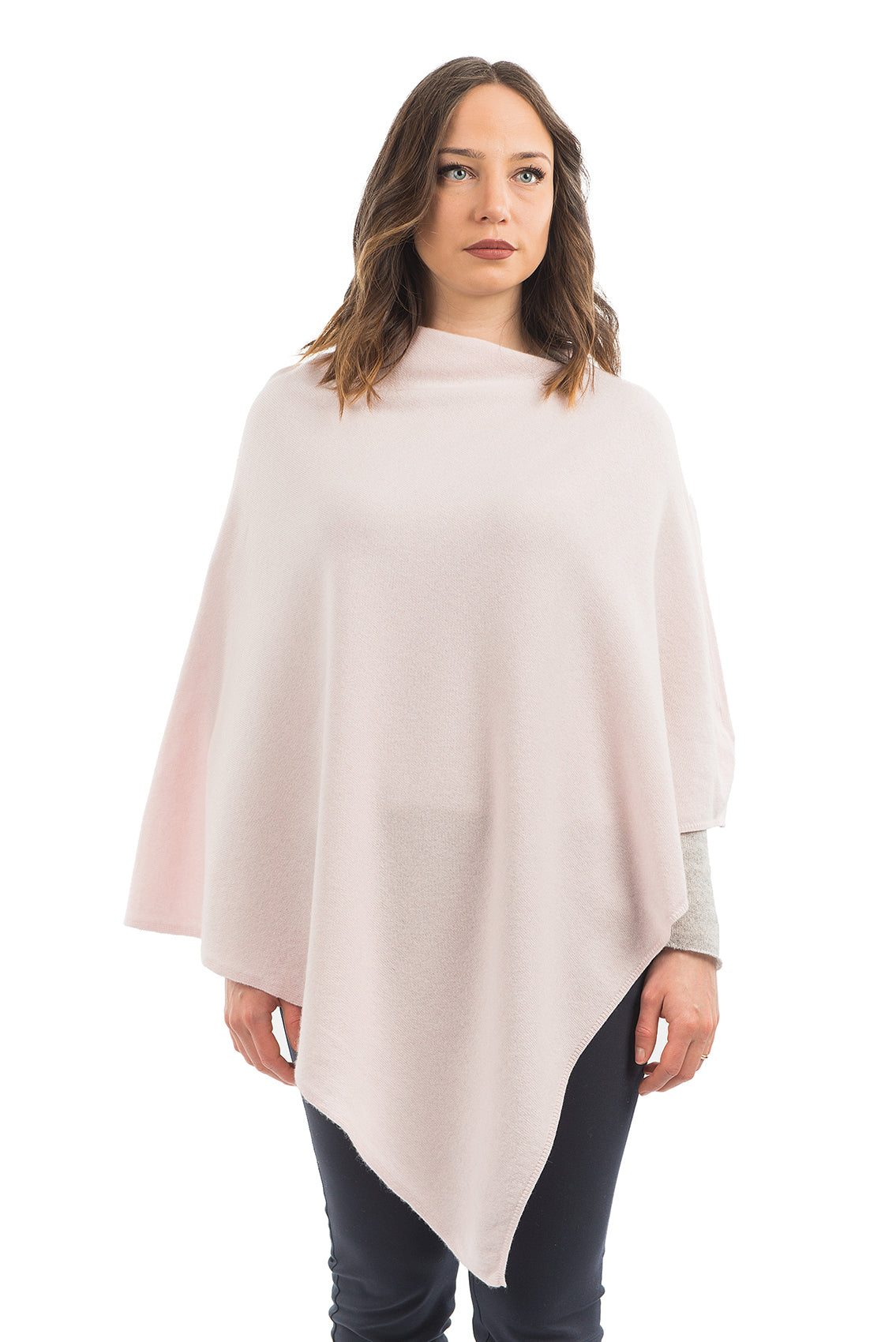 Cashmere blend poncho, colour Pink | Dalle Piane Cashmere
