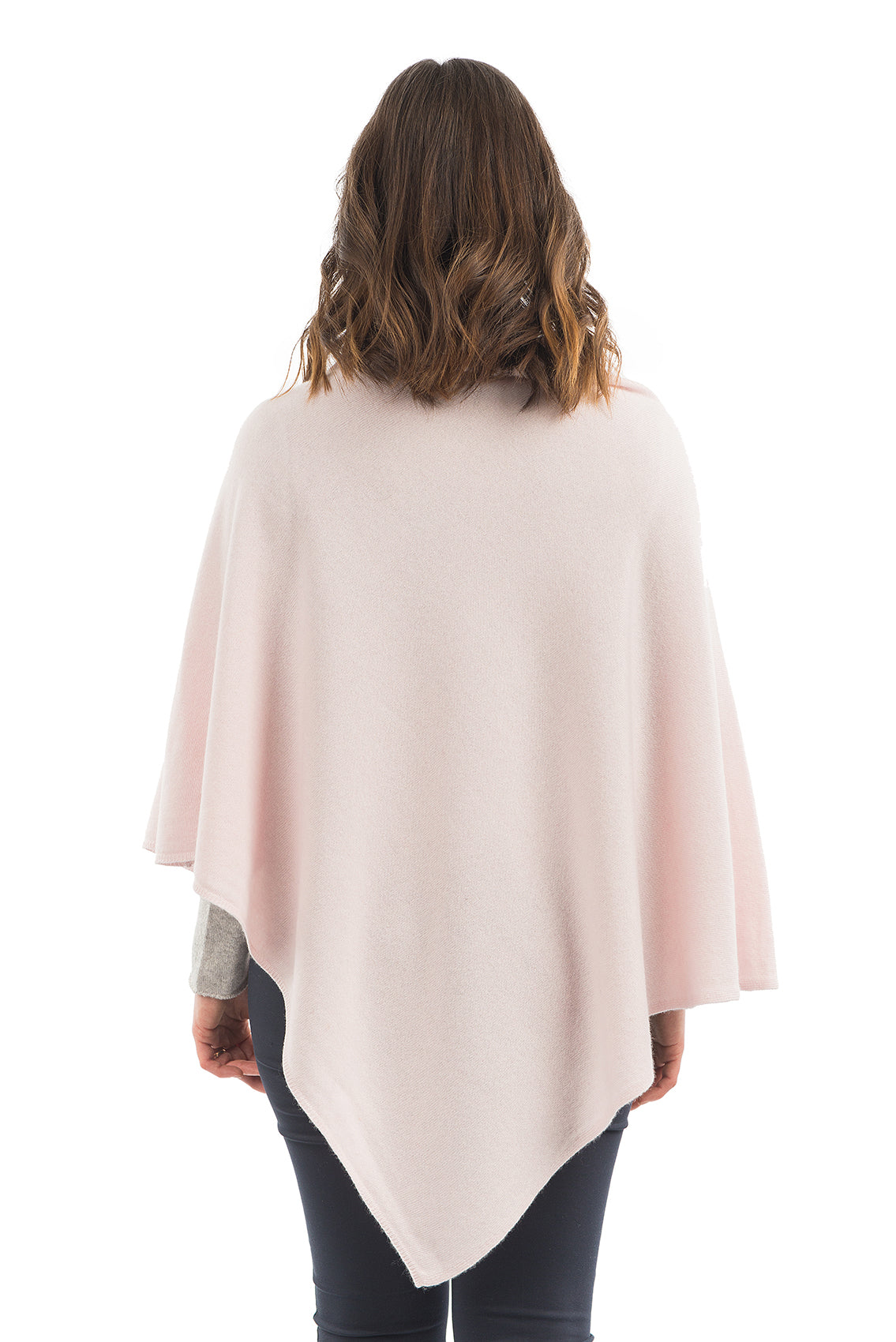 Cashmere blend poncho, colour Pink, view 3 | Dalle Piane Cashmere