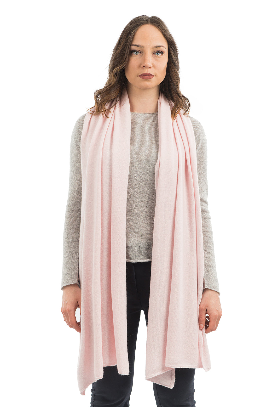 Women's cashmere blend wrap, colour Pink | Dalle Piane Cashmere