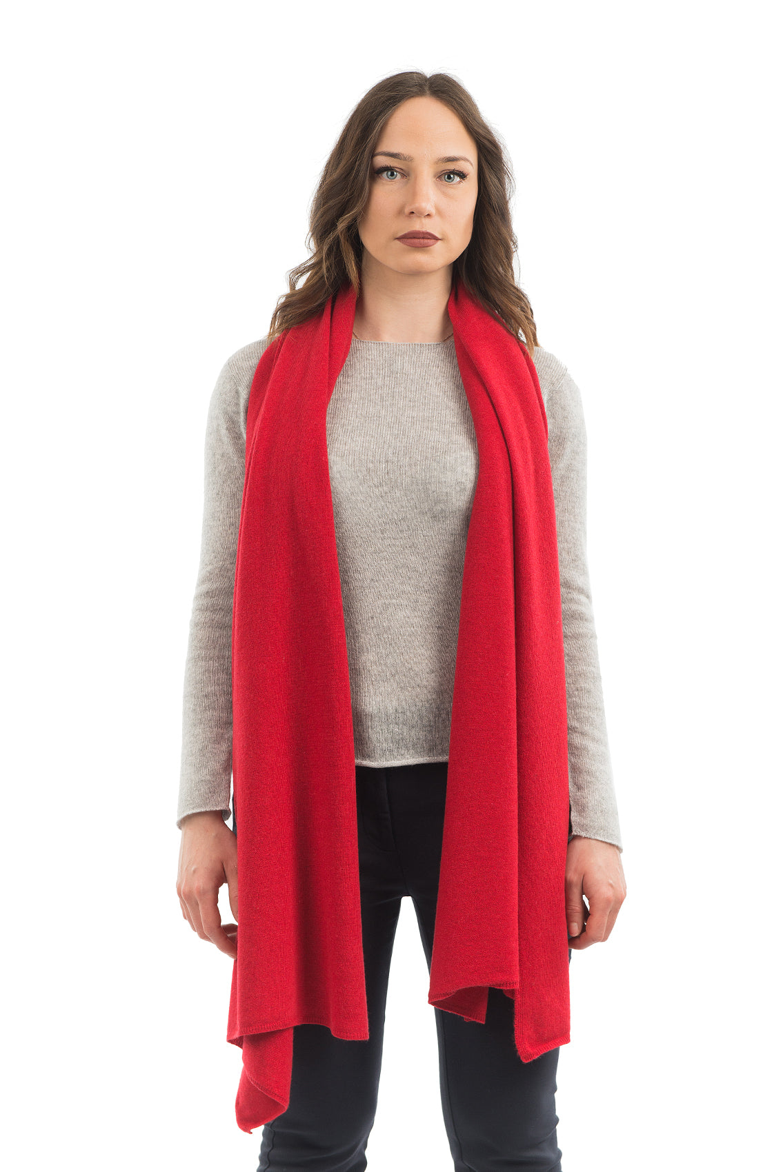 Women's cashmere blend wrap, colour Red | Dalle Piane Cashmere