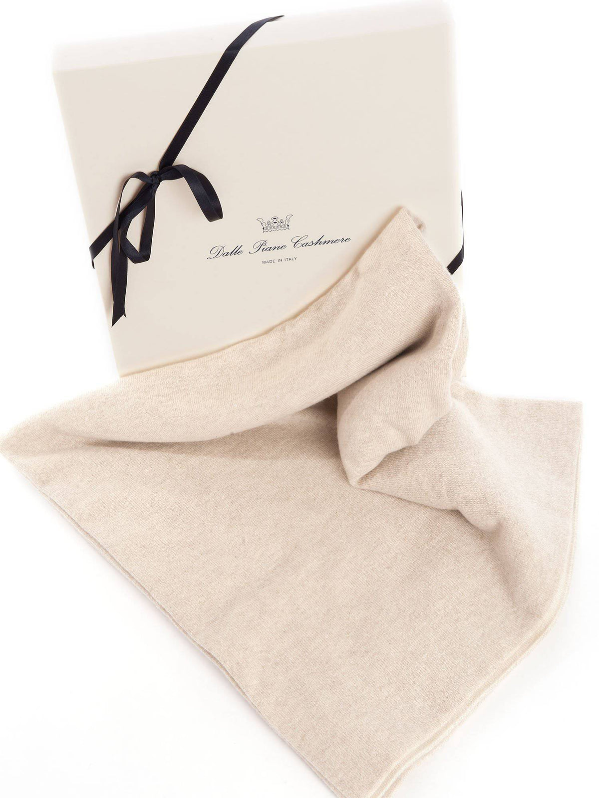 Two-tone 100% cashmere baby blanket, colour Beige | Dalle Piane Cashmere