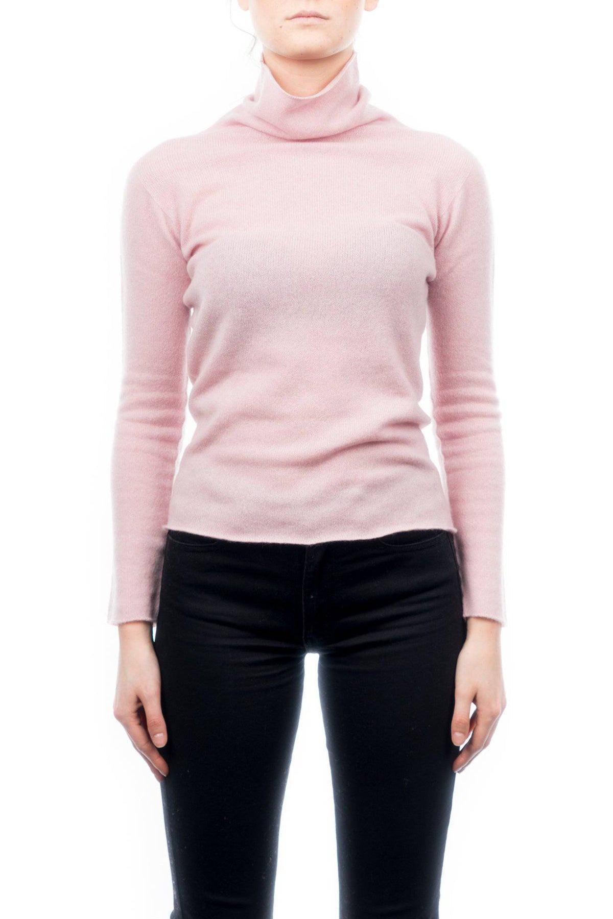 Women's 100% cashmere turtleneck, colour Pink, view 2 | Dalle Piane Cashmere