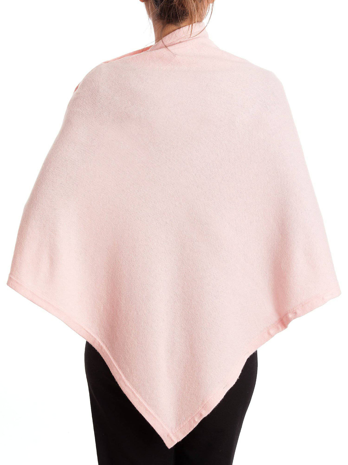 Cashmere blend poncho with buttons, colour Pink, view 3 | Dalle Piane Cashmere