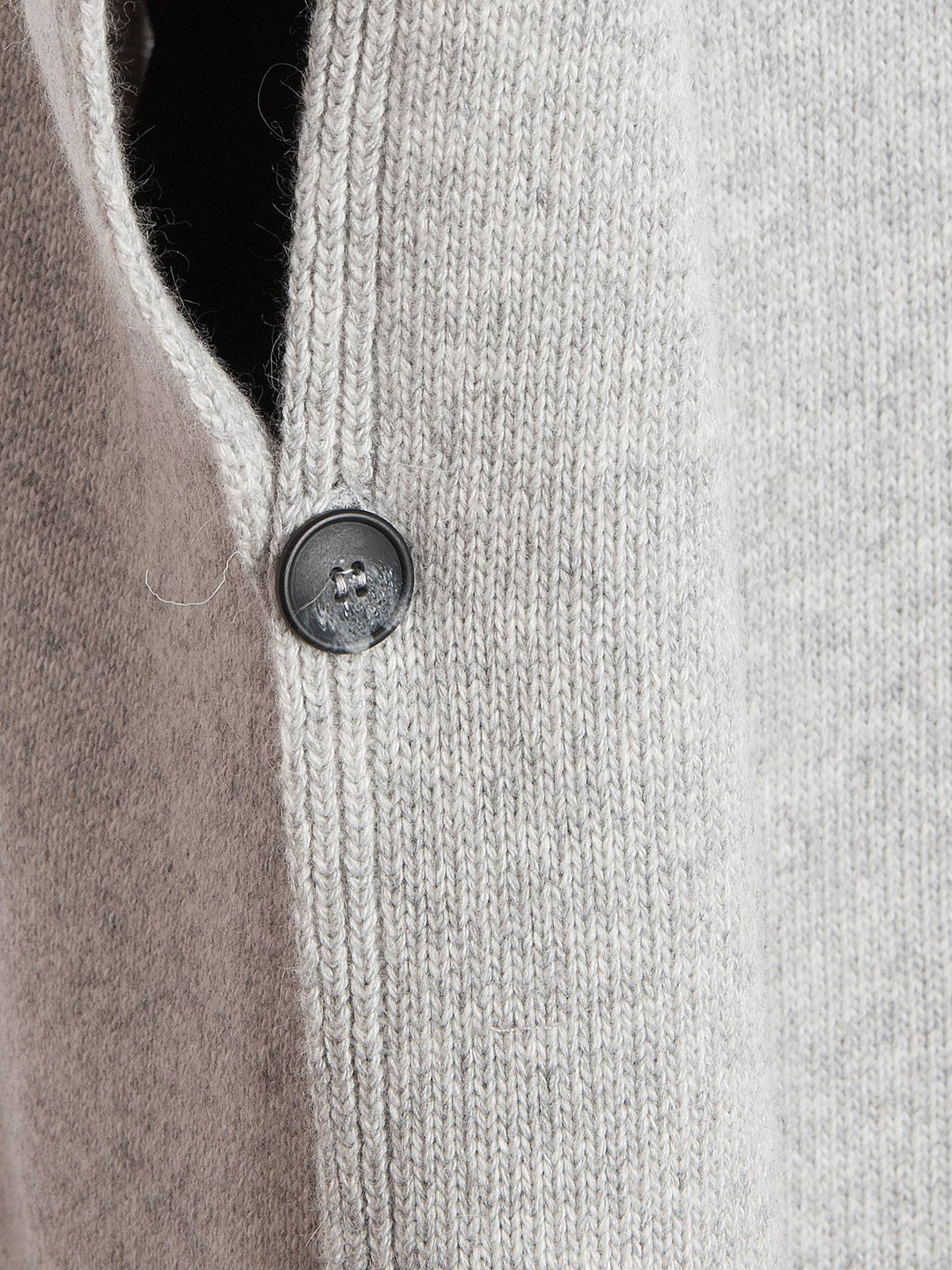 Cashmere blend cape with side buttons, colour Grey, view 6 | Dalle Piane Cashmere