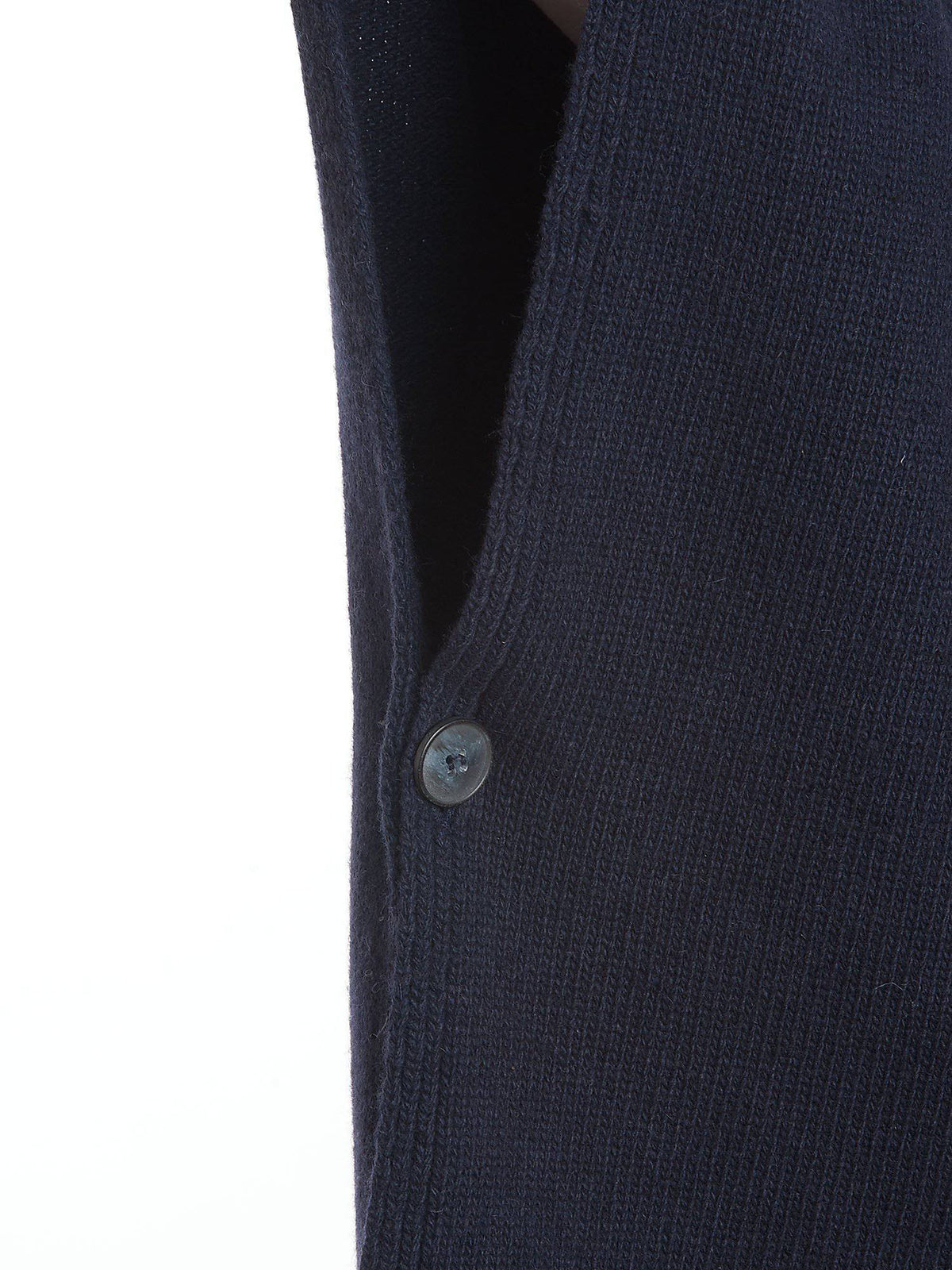 Cashmere blend cape with side buttons, colour Blue, view 3 | Dalle Piane Cashmere