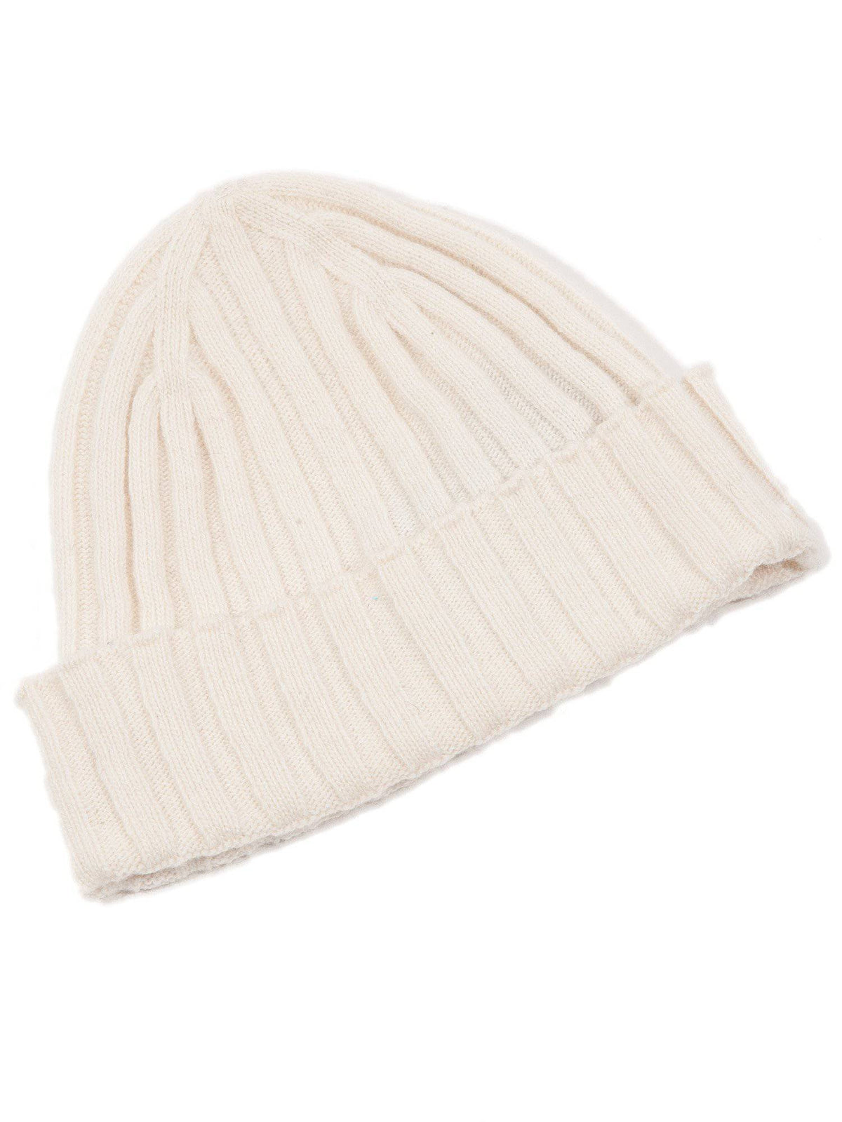 Cashmere blend scarf and beanie set, colour Cream, view 4 | Dalle Piane Cashmere