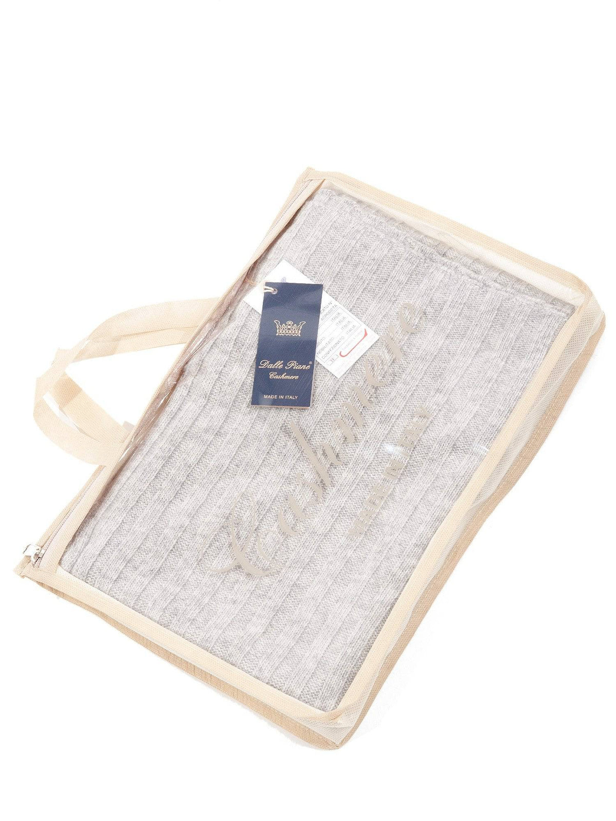 Cashmere blend scarf and beanie set, colour Grey, view 5 | Dalle Piane Cashmere