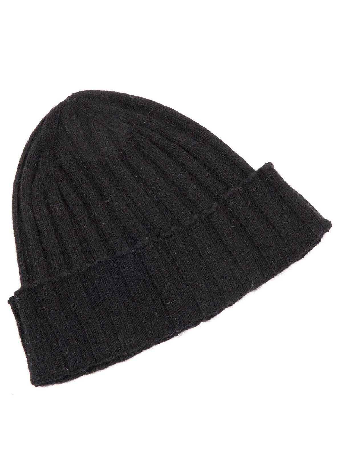 Cashmere blend scarf and beanie set, colour Black, view 2 | Dalle Piane Cashmere