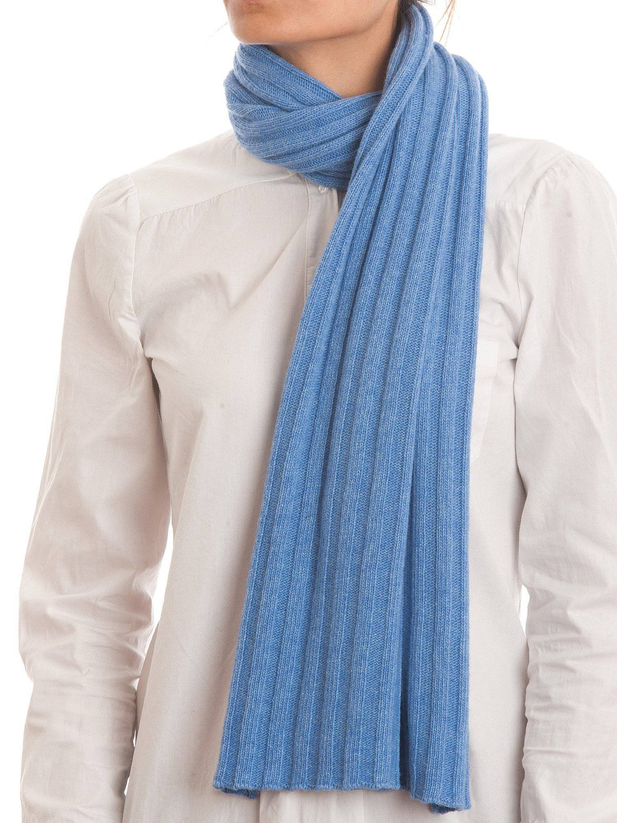 Cashmere blend scarf and beanie set, colour Light Blue, view 2 | Dalle Piane Cashmere