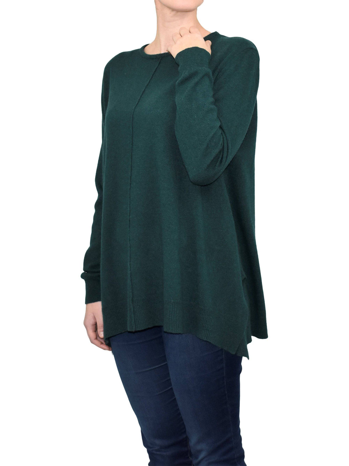 Women's A-line cashmere blend oversized sweater, colour Beige, view 5 | Dalle Piane Cashmere