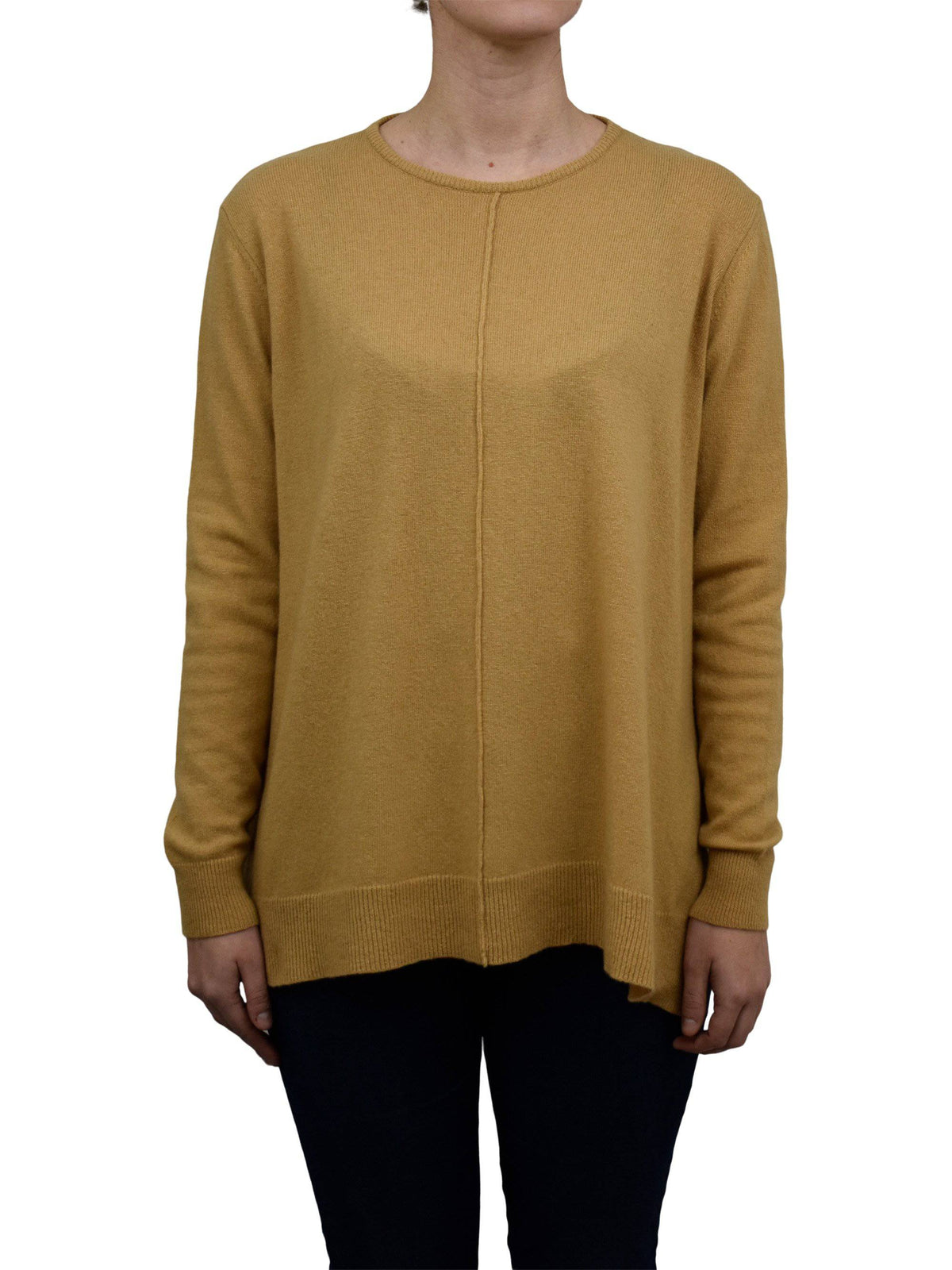 Women's A-line cashmere blend oversized sweater, colour Camel | Dalle Piane Cashmere