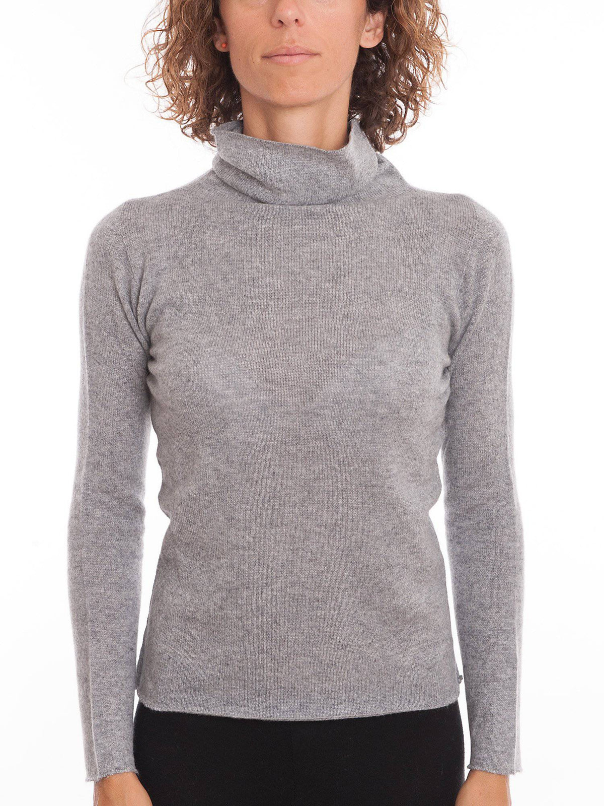 Women's 100% cashmere turtleneck, colour Grey | Dalle Piane Cashmere