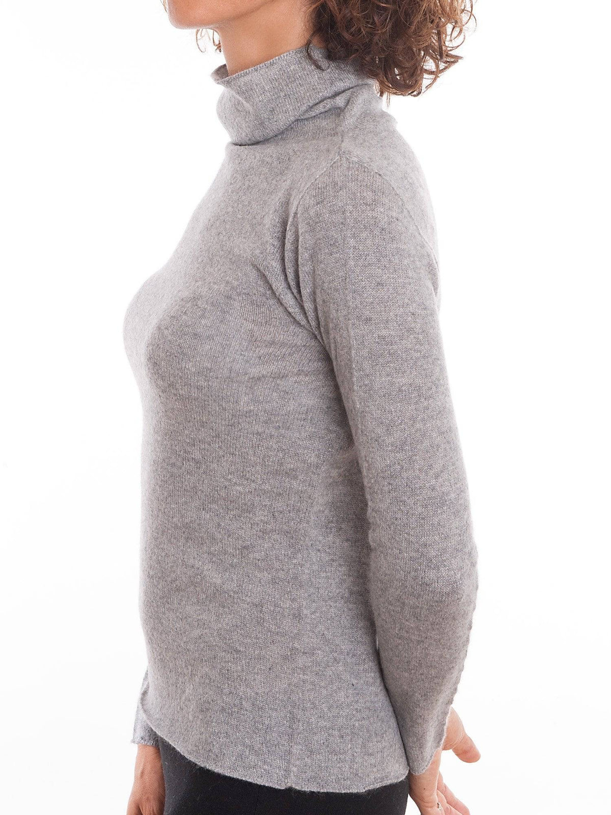 Women's 100% cashmere turtleneck, colour Grey, view 2 | Dalle Piane Cashmere