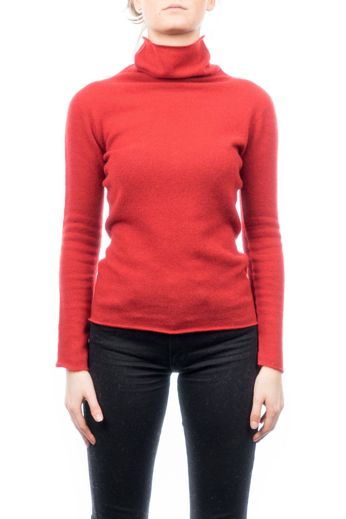 Women's 100% cashmere turtleneck, colour Red | Dalle Piane Cashmere