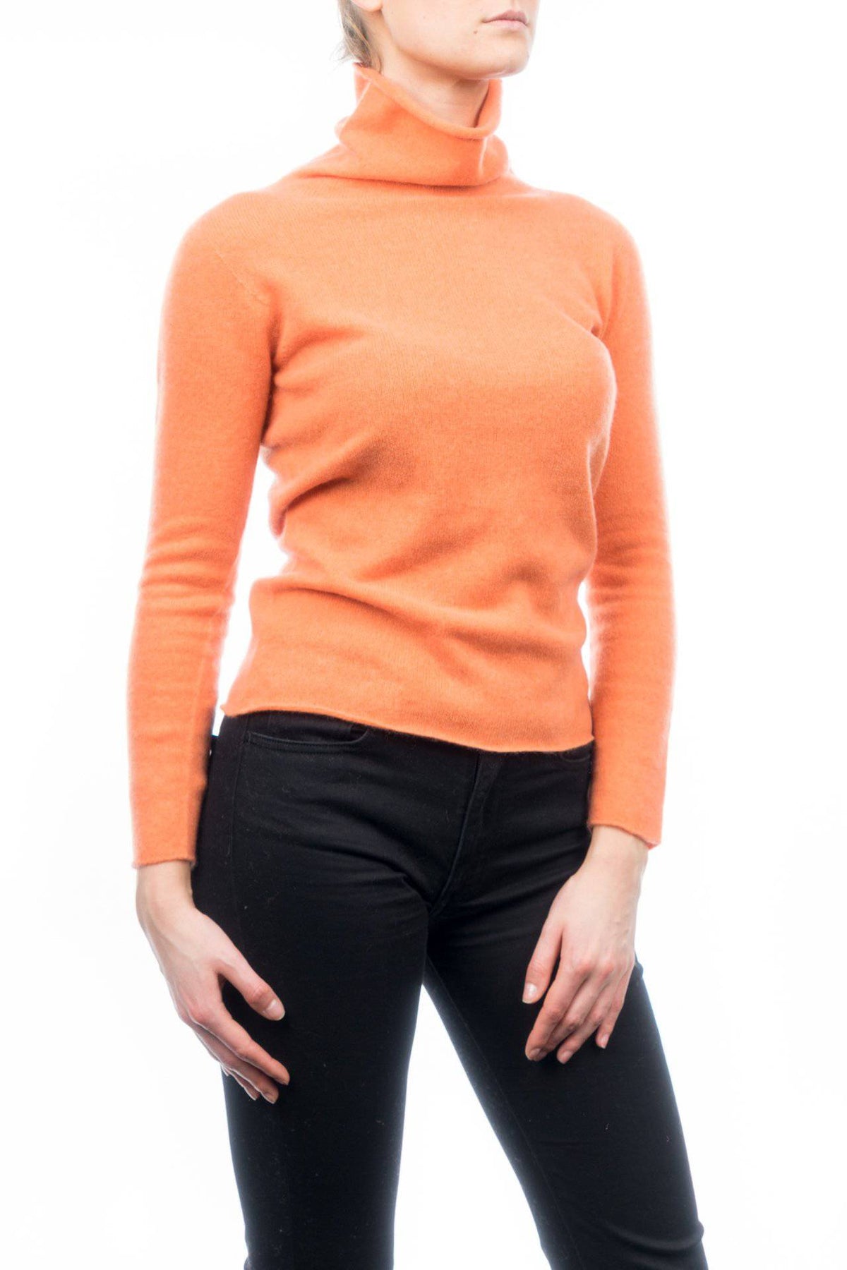 Women's 100% cashmere turtleneck, colour Orange, view 2 | Dalle Piane Cashmere